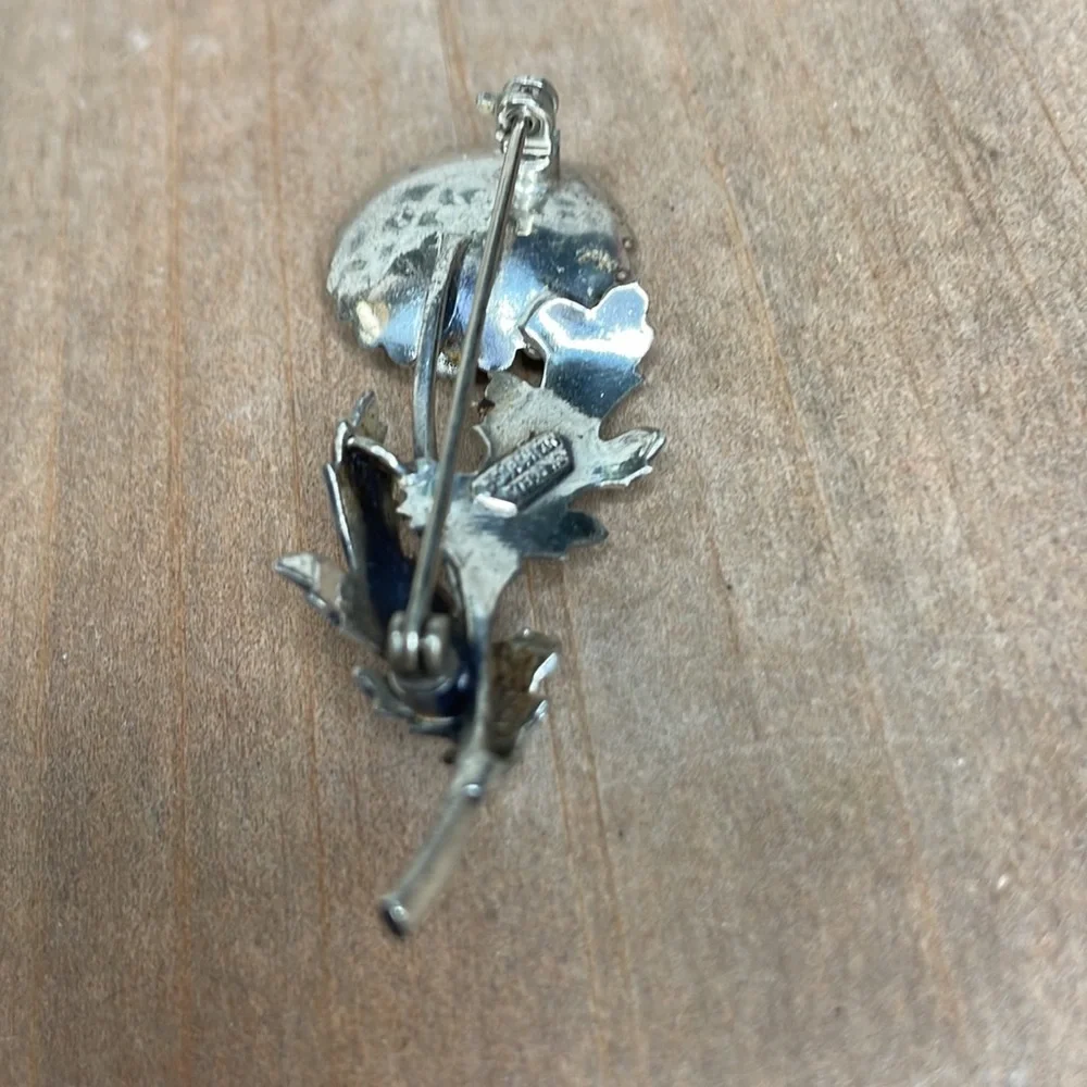 Sarah Coventry Sterling sunflower brooch pin Vintage